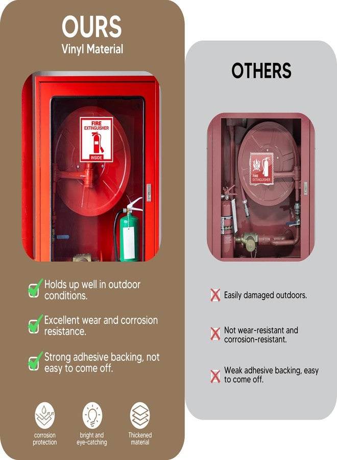 LUHIMO 2 PCS Fire Extinguisher Inside Sign Stickers,Self Adhesive Vinyl Safety Label Waterproof, Fade and Scratch Resistant, Suitable for Indoor and Outdoor,Red on White - Image 3